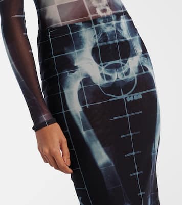 Squeletor semi-sheer mesh maxi skirt | Jean Paul Gaultier