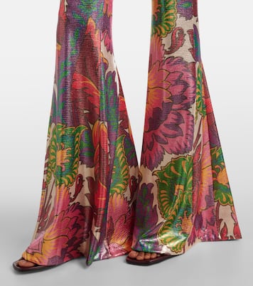 Semi-sheer flared jersey pants | Etro