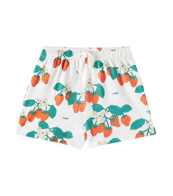 Strawberries cotton jersey shorts | Tinycottons