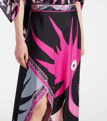 Falda midi Stella de seda asimétrica | Pucci