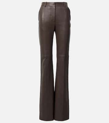 Tafira mid-rise leather flared pants | Joseph