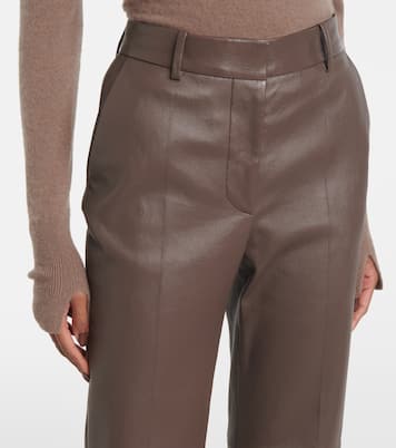 Tafira mid-rise leather flared pants | Joseph