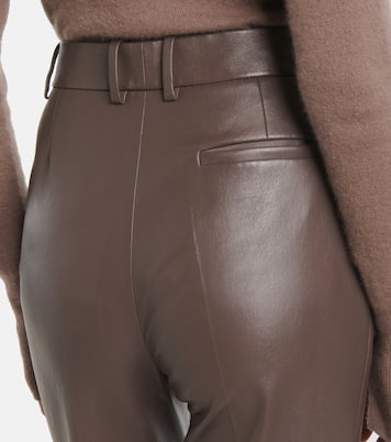 Tafira mid-rise leather flared pants | Joseph