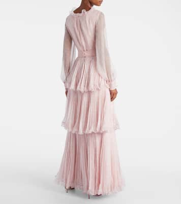 Plus De Pois silk crepon chiffon gown | Valentino