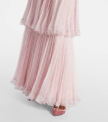 Plus De Pois silk crepon chiffon gown | Valentino