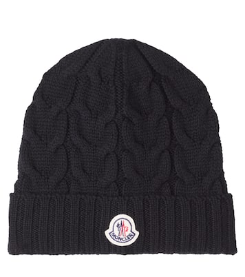 Logo cable-knit wool beanie | Moncler Enfant