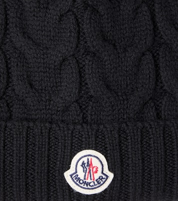 Logo cable-knit wool beanie | Moncler Enfant