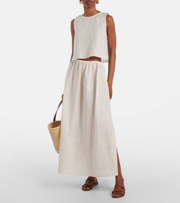 Maxirock Rafaela aus Baumwolle und Leinen | Asceno