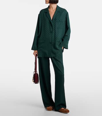 Palazzo-Hose GG aus Seiden-Jacquard | Gucci