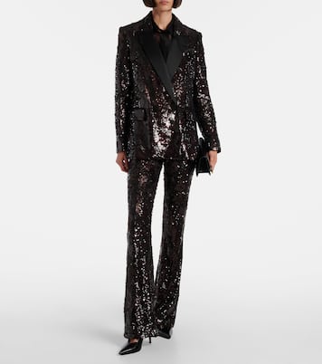 Sequined double-breasted blazer | Veronica Beard