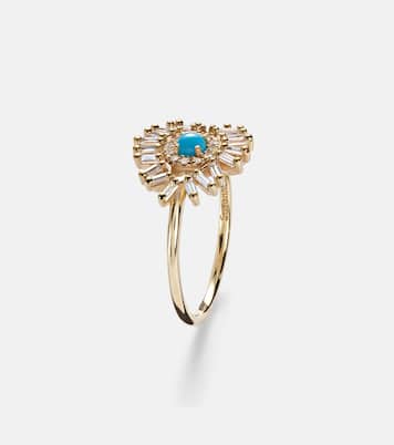 Bague Evil Eye Mini en or 18 ct, turquoise et diamants | Suzanne Kalan