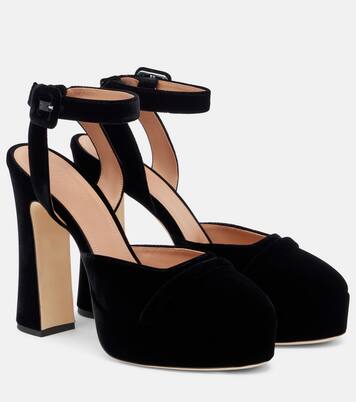 Mora 125 velvet platform pumps | Malone Souliers