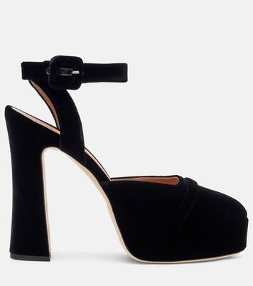 Mora 125 velvet platform pumps | Malone Souliers