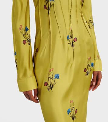Abito midi in seta con stampa floreale | Marni