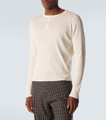 Top Henley Nile en laine et coton mélangés | Wales Bonner