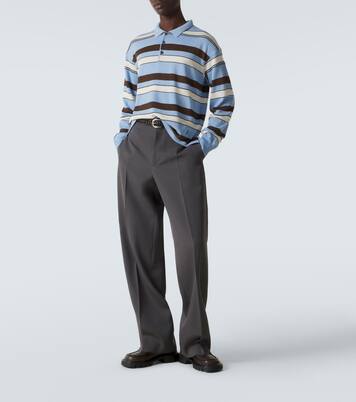 Striped cotton and wool-blend polo shirt | JW Anderson