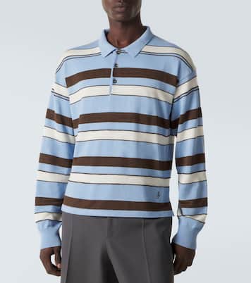 Striped cotton and wool-blend polo shirt | JW Anderson