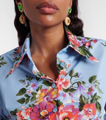 Floral cropped cotton shirt | Dolce&Gabbana