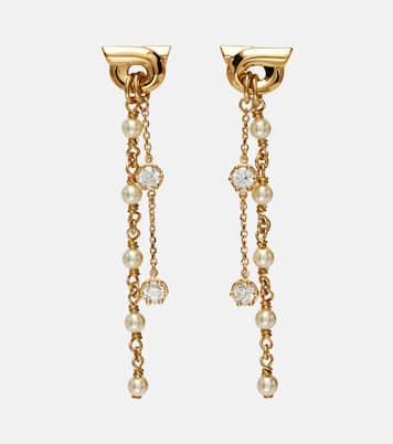 Gancini embellished drop earrings | Ferragamo