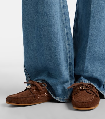 Segelschuhe GG aus Veloursleder | Gucci