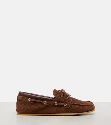 Segelschuhe GG aus Veloursleder | Gucci