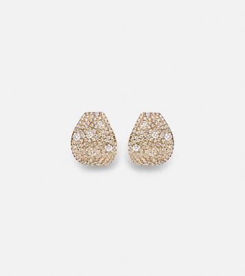 Keepsake 14kt gold huggie earrings with diamonds | Stone and Strand