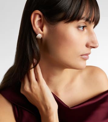 Keepsake 14kt gold huggie earrings with diamonds | Stone and Strand