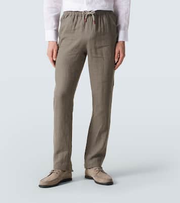 Linen slim pants | Kiton