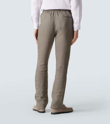Linen slim pants | Kiton