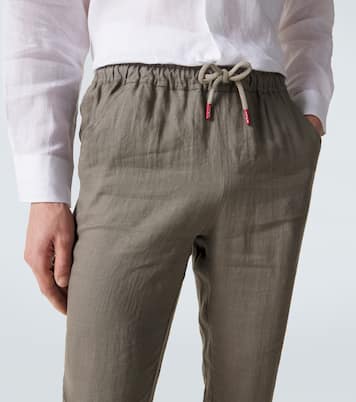 Linen slim pants | Kiton