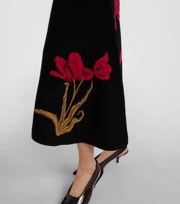 Floral jacquard midi skirt | Erdem