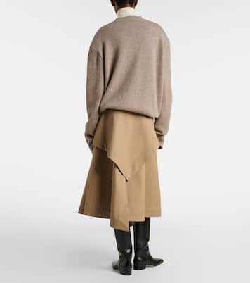 Gonna midi asimmetrica in canvas di cotone | Róhe