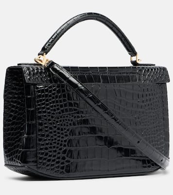 Box Small croc-effect leather top-handle bag | Toteme