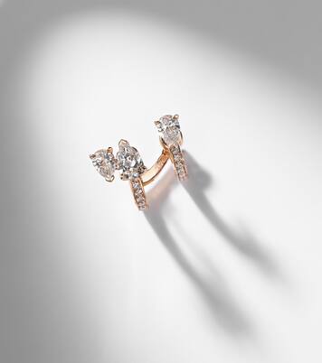 Serti Sur Vide 18kt rose gold single ear cuff with diamonds | Repossi