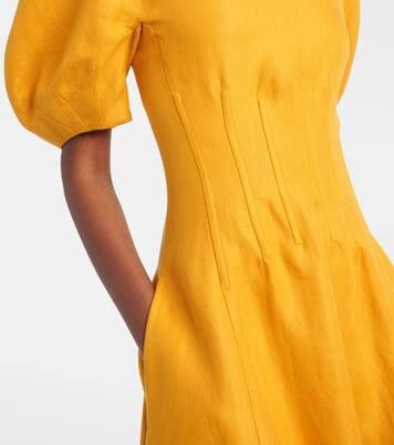 Ranya puff-sleeve linen twill maxi dress | Gabriela Hearst