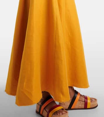 Ranya puff-sleeve linen twill maxi dress | Gabriela Hearst