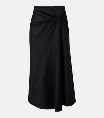 Paggi gathered cotton-blend midi skirt | Max Mara