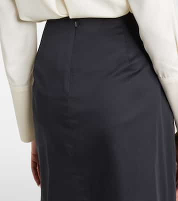 Paggi gathered cotton-blend midi skirt | Max Mara