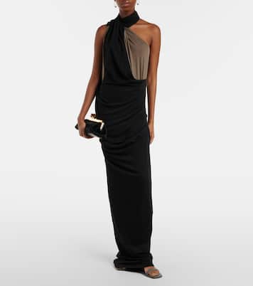 Draped one-shoulder jersey maxi dress | Entire Studios