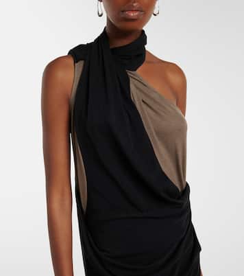 Draped one-shoulder jersey maxi dress | Entire Studios
