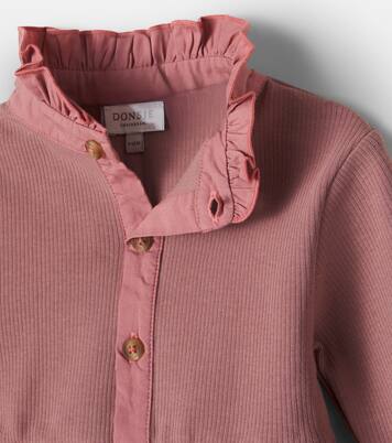 Baby Louen ribbed-knit ruffled cotton-blend dress | Donsje