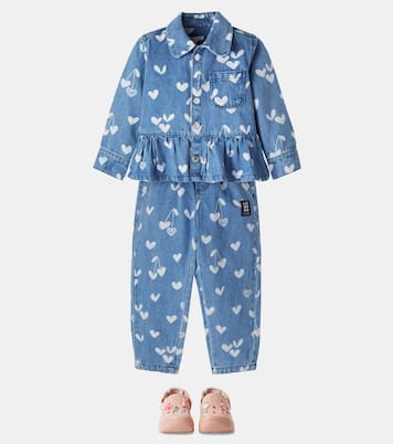 Kenza printed ruffled denim jacket | Liewood