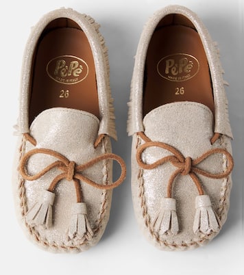 Glitter leather loafers | PèPè