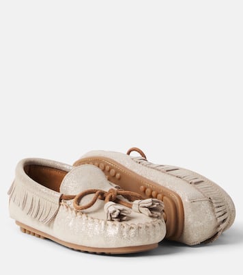 Glitter leather loafers | PèPè