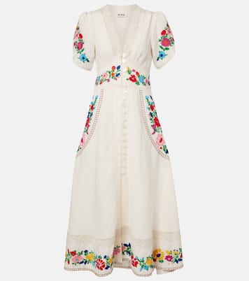 Novara embroidered linen-blend maxi dress | Rixo