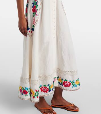 Novara embroidered linen-blend maxi dress | Rixo