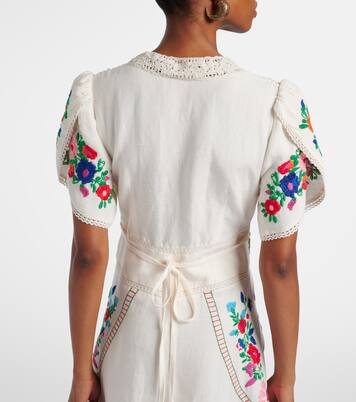 Novara embroidered linen-blend maxi dress | Rixo
