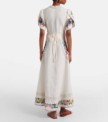 Novara embroidered linen-blend maxi dress | Rixo