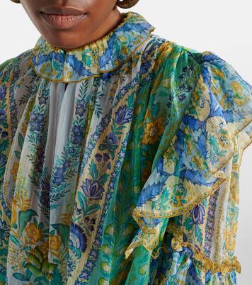 Floral ruffled silk blouse | Etro