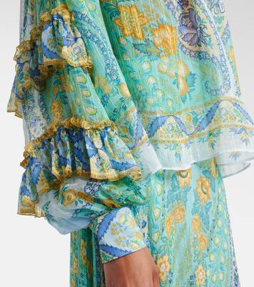 Floral ruffled silk blouse | Etro